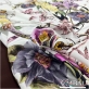 Шелк матовый дизайн Hermes платок 140х140 см цветы на белом фоне с шоколадной каймой