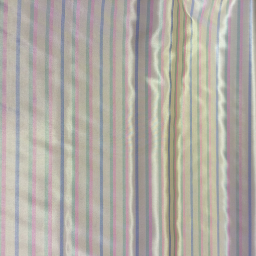 Подкладка жаккардовая серо-бежевая в поперечную цветную полоску