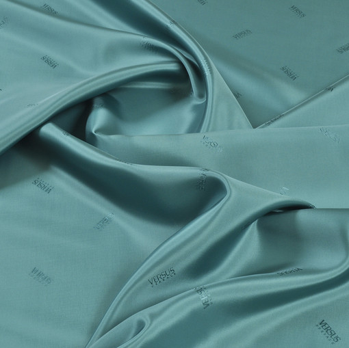 Жаккардовая подкладочная ткань нежного изумрудного цвета Versus Versace