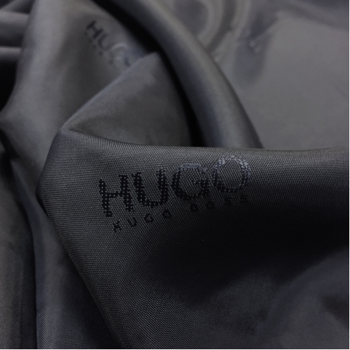 Подкладка вискозная жаккардовая Hugo Boss сине-черного цвета