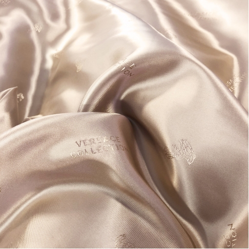 Подкладка вискозная стрейч дизайн Versace пыльно-пудрового цвета