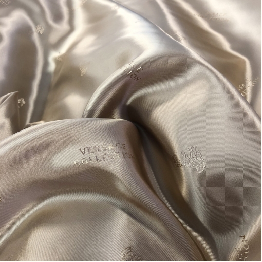 Подкладка вискозная стрейч дизайн Versace пыльно-бисквитного цвета