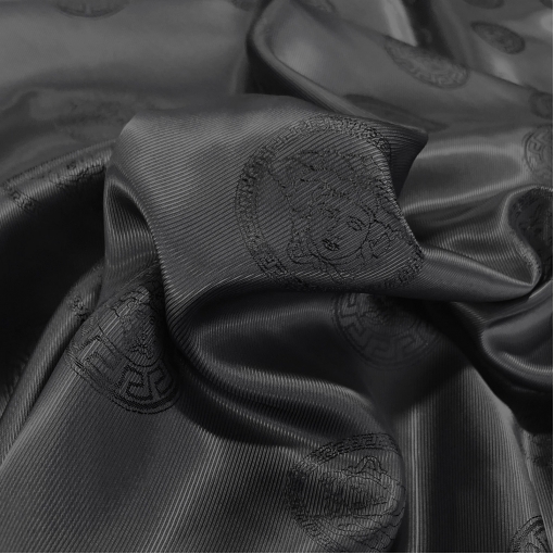 Подкладка вискозная с логотипами Versace черного цвета