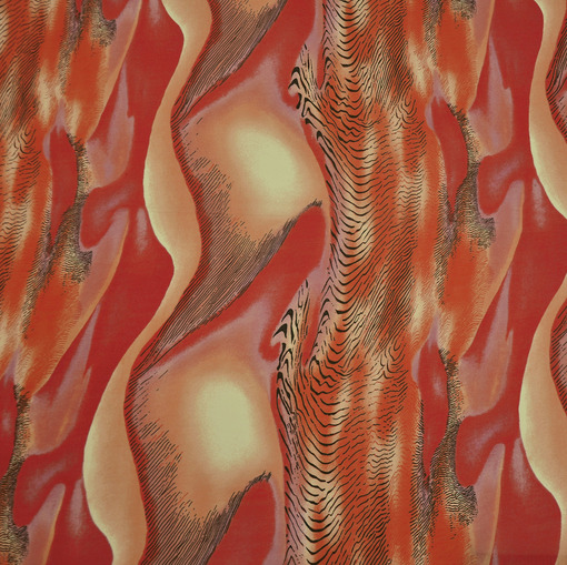 Вискоза креповая плательная терракотово-лососевого цвета