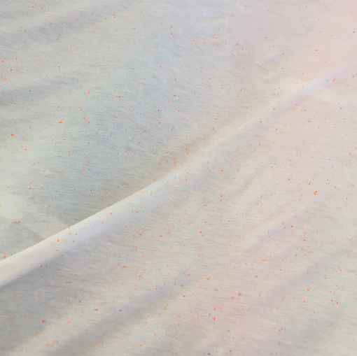 Трикотаж вискозный белый с разноцветными вкраплениями