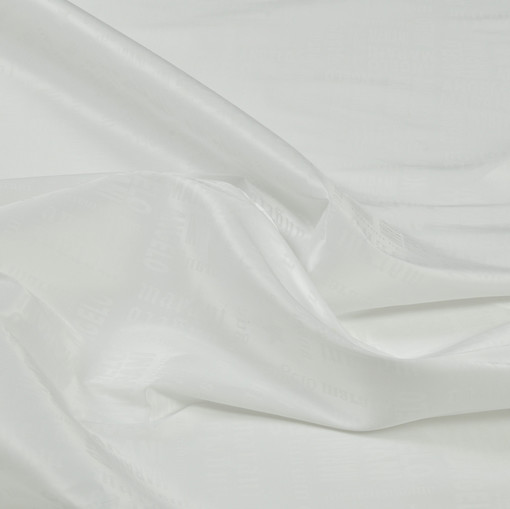 Ткань подкладочная жаккардовая стрейчевая белая Angelo Marani