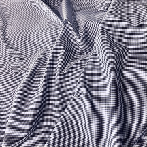 Хлопок рубашечный стрейч Sportmax в мелкую синюю клеточку