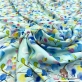 Вискоза плательная штапель принт Blumarine абстрактные акварельные цветы на голубом фоне