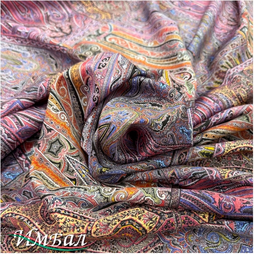 Хлопок стрейч плательно-рубашечный с отливом принт ETRO пейсли