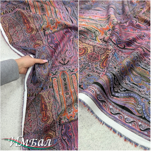 Хлопок стрейч плательно-рубашечный с отливом принт ETRO пейсли