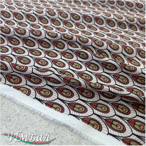 Хлопок рубашечно-плательный стрейч принт павлиньи перья