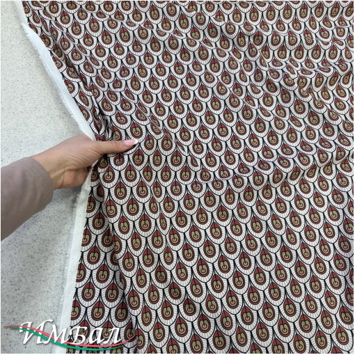 Хлопок рубашечно-плательный стрейч принт павлиньи перья