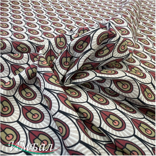 Хлопок рубашечно-плательный стрейч принт павлиньи перья