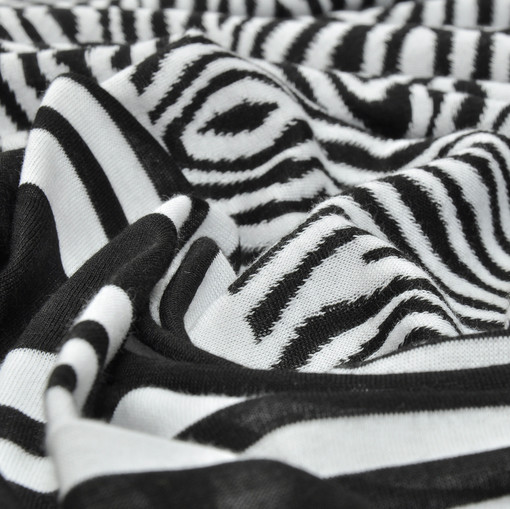 Джерси плательное купон зебра черно-белая