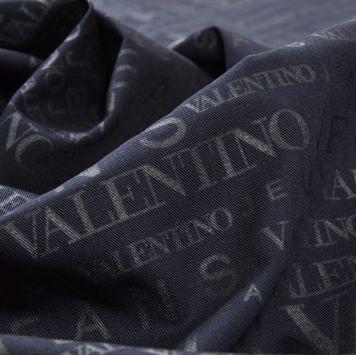 Плащевка синяя с буквами Valentino