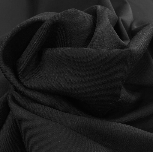 Летняя хлопковая костюмка-стрейч черного цвета