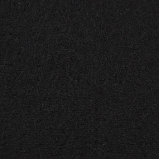 Костюмно-плательная черная ткань с выработкой цветочков