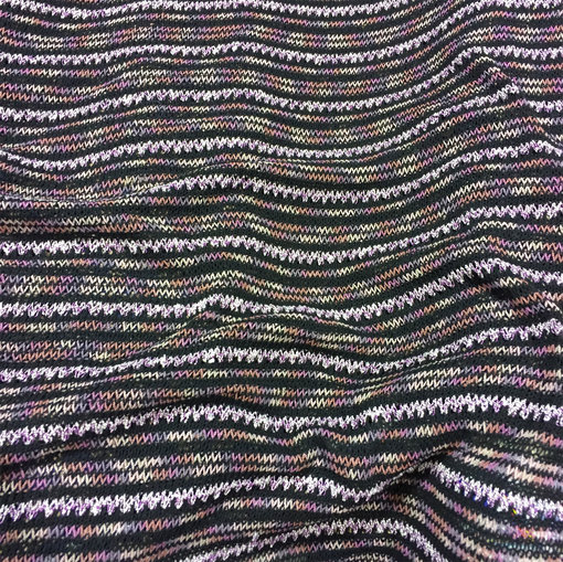 Кружево нарядное вискозное Missoni в черно-сиреневых тонах