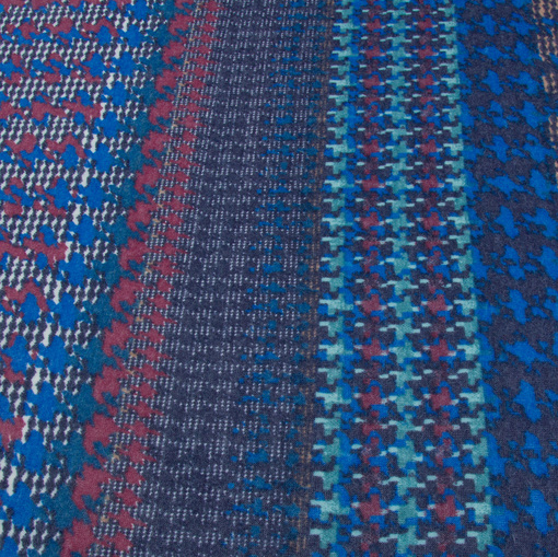 Зимний трикотаж с ангорой гусиные лапки сине-бордовые