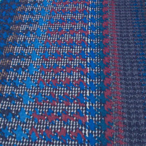 Зимний трикотаж с ангорой гусиные лапки сине-бордовые