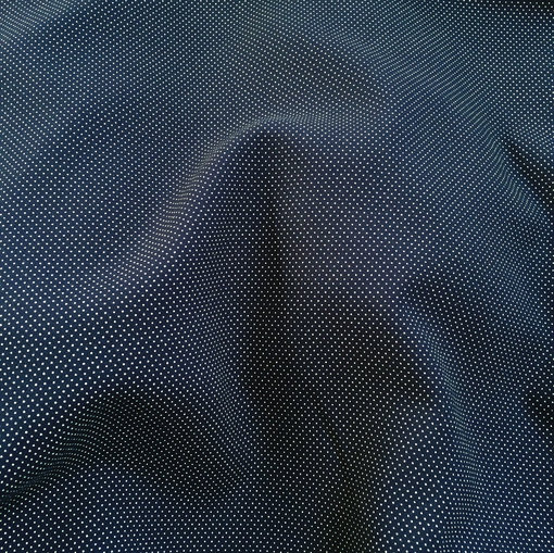 Вискоза плательная мягкая плотная белые точки на темно-синем фоне