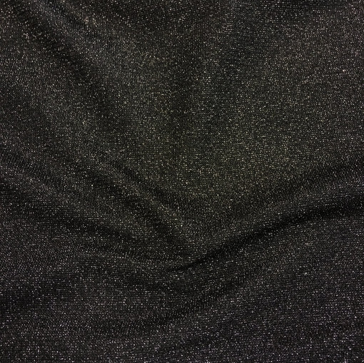Трикотаж вискозный черный с черным люрексом