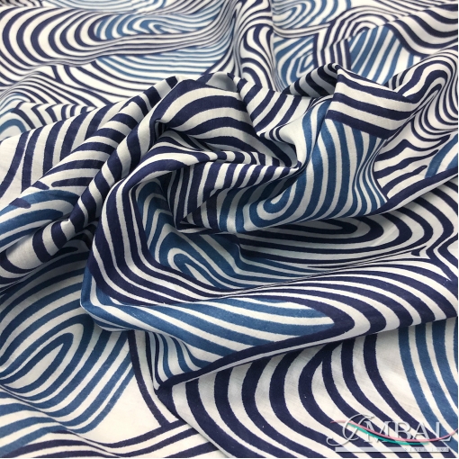 Хлопок рубашечный дизайн Ferragamo морской узор на белом фоне