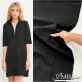 Ткань плательная Sportmax шерстяная фактурная клеточка черного цвета