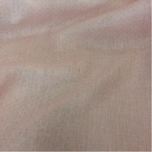 Лен костюмный бледно-розового цвета с атласным напылением в виде горошка