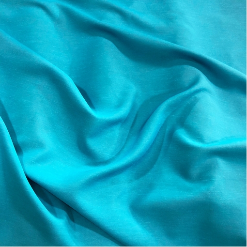 Лен костюмно-плательный ярко-голубого цвета с отливом