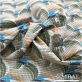 Ткань плащёвая дизайн Prada шёлковая на хлопковой основе с геометричным принтом