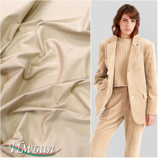 Микровельвет Sportmax хлопковый стрейч ванильно-золотистого цвета