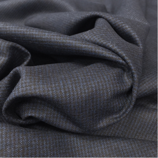 Ткань костюмная шерстяная стрейч пье-де-пуль в сине-черных тонах 