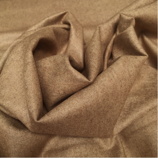 Ткань костюмная шерстяная стрейч песочно-кофейного цвета