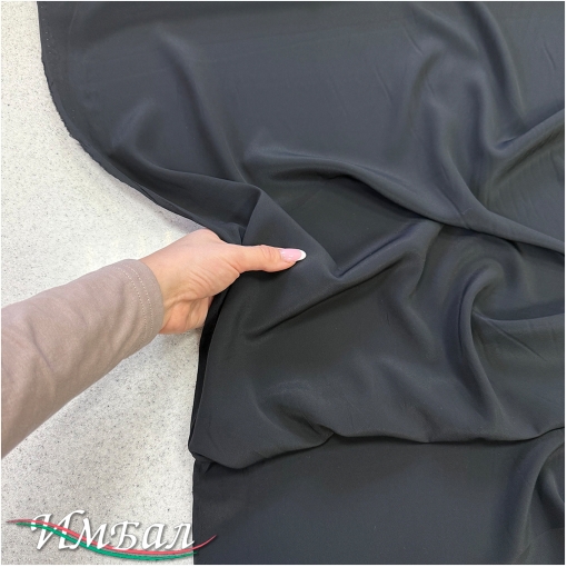 Муслин вискоза с шелком стрейч матового черного цвета