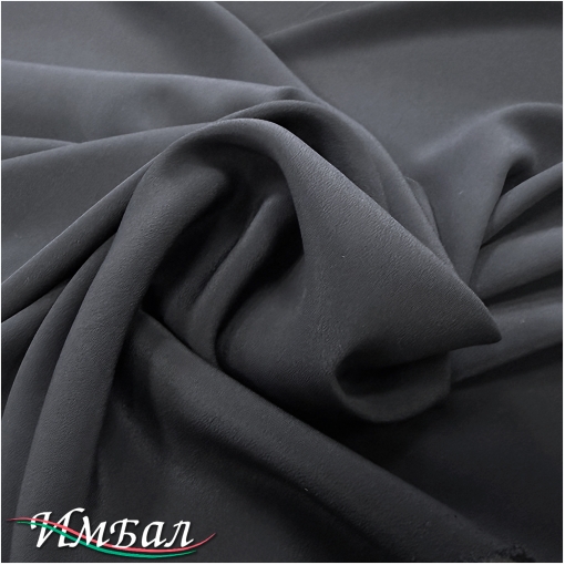 Муслин вискоза с шелком стрейч матового черного цвета