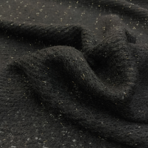 Паутинка шерстяная ажурная черного цвета с люрексом