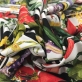 Хлопок стрейч принт D&G цветы и полосы