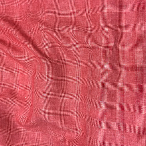 Ткань костюмная шерстяная с шелком пье-де-пуль клубника со сливками