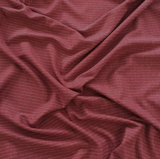 Ткань костюмная шерстяная цвета калины с полоской