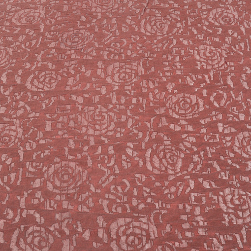 Трикотаж деворе грязно-розово-терракотового цвета