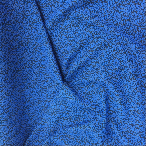 Трикотаж теплый мягкий Prada 3D мелкие синие цветочки