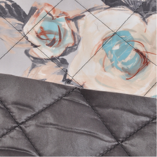 Курточная стеганная ткань с водоотталкивающей пропиткой абстрактные розы