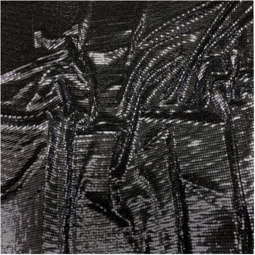 Ткань нарядная стрейч элегантные пайетки и люрекс в серебристо-черной гамме