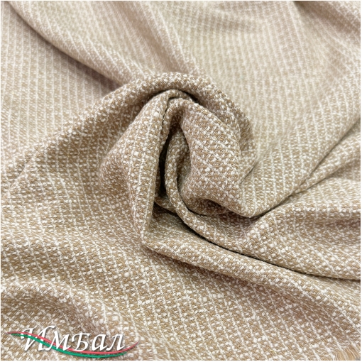 Шанель костюмно-плательная под твид с элегантным люрексом бежевого цвета