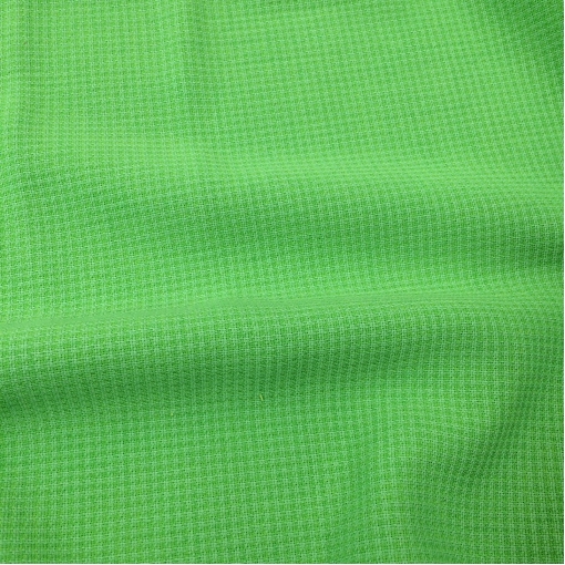 Жаккард шерстяной стрейч клеточка цвета яркой зелени