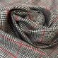 Ткань костюмная шерстяная стрейч Prada пье-де-пуль с красной полоской 