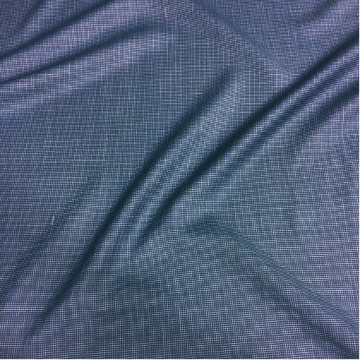 Ткань костюмная шерстяная Cerruti сине-голубая мелкая клетка