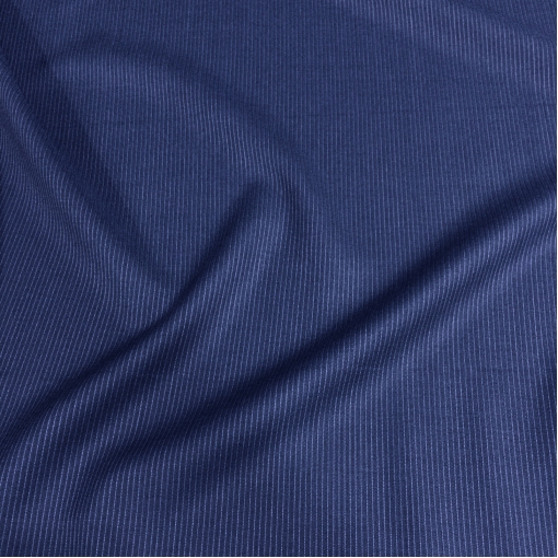 Ткань костюмная шерстяная Cerruti ярко-синего цвета в тонкую полоску