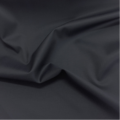 Ткань костюмная шерстяная тонкая Loro Piana черно-синего цвета с отливом